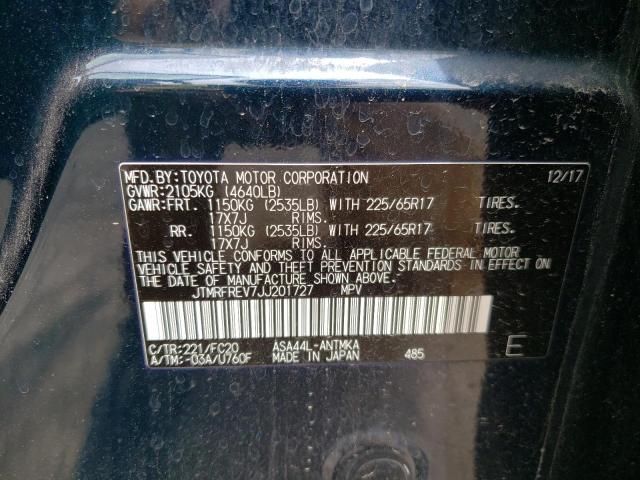 Photo 10 from auction – 2018 TOYOTA RAV4 ADVEN with VIN JTMRFREV7JJ201727