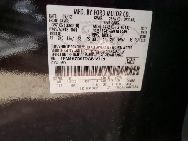 Photo 10 from auction – 2013 FORD EXPLORER X with VIN 1FM5K7D97DGB18718