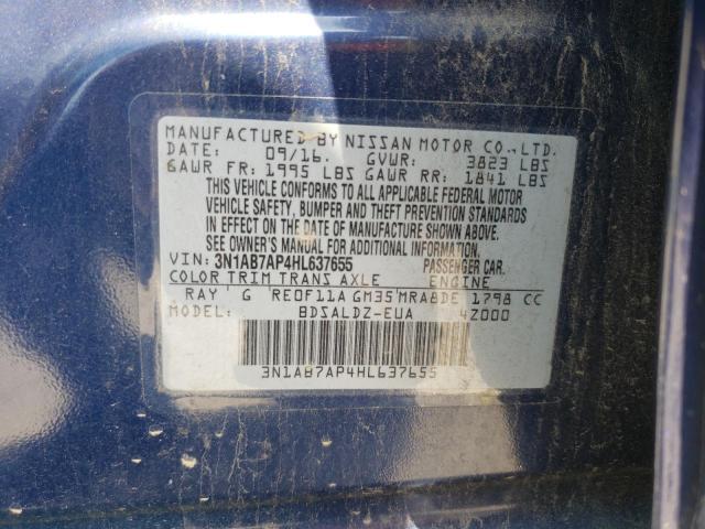 Photo 10 from auction – 2017 NISSAN SENTRA S with VIN 3N1AB7AP4HL637655