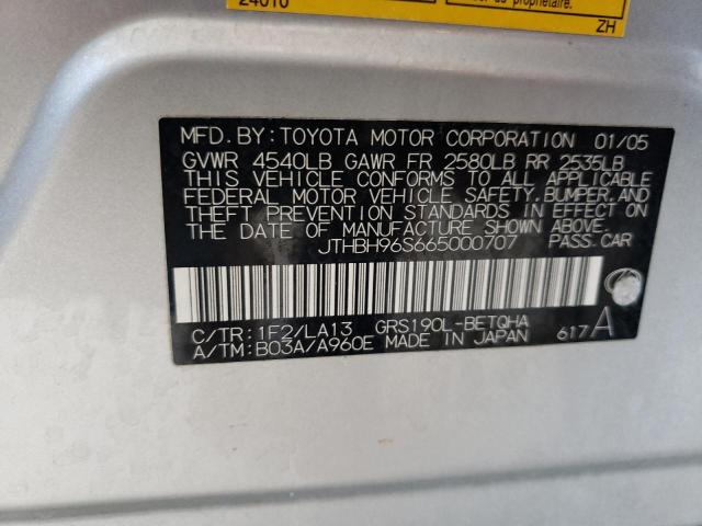 Photo 10 from auction – 2006 LEXUS GS 300 with VIN JTHBH96S665000707