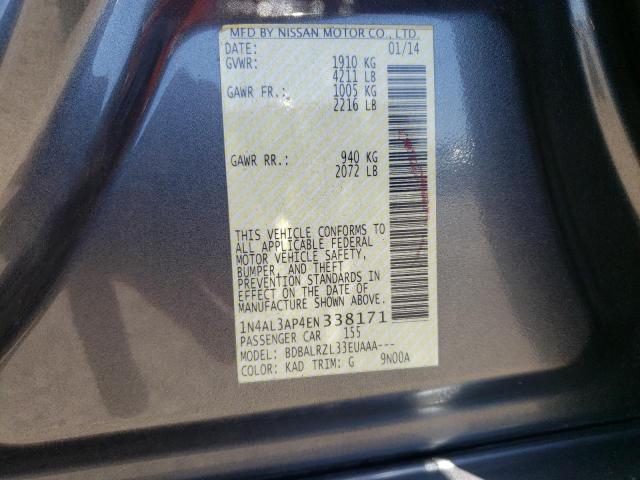 Photo 10 from auction – 2014 NISSAN ALTIMA 2.5 with VIN 1N4AL3AP4EN338171