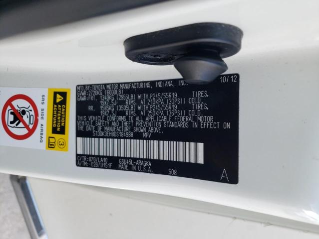 Photo 10 from auction – 2013 TOYOTA HIGHLANDER with VIN 5TDDK3EH8DS184988
