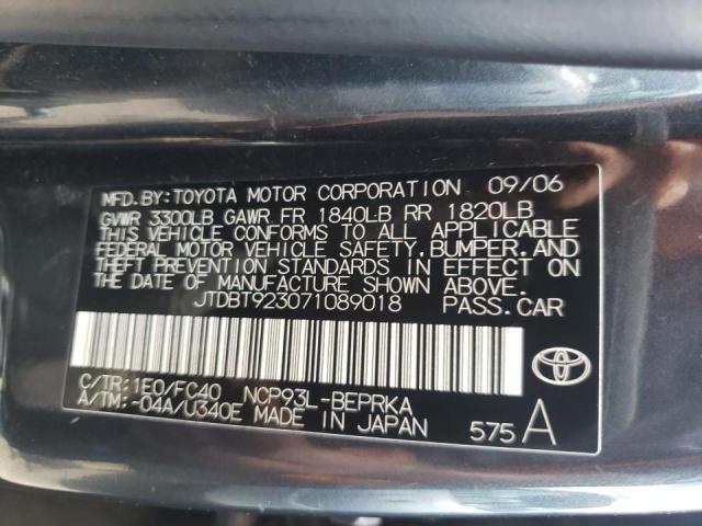 Photo 10 from auction – 2007 TOYOTA YARIS with VIN JTDBT923071089018