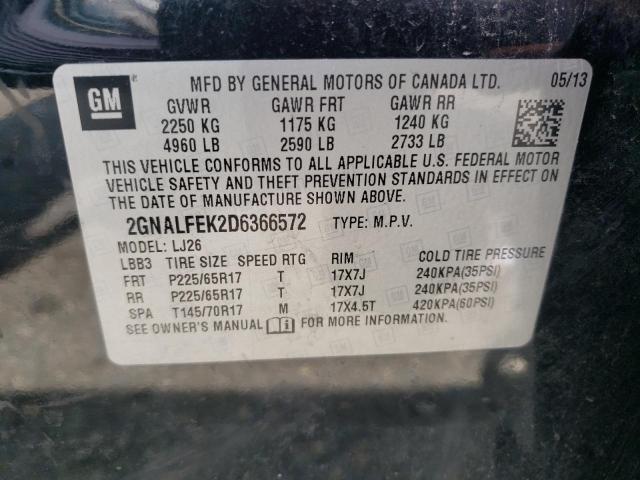 Photo 10 from auction – 2013 CHEVROLET EQUINOX LT with VIN 2GNALFEK2D6366572