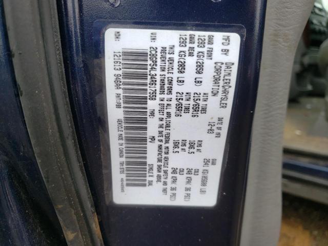 Photo 10 from auction – 2004 CHRYSLER TOWN & COU with VIN 2C8GP54L34R617558
