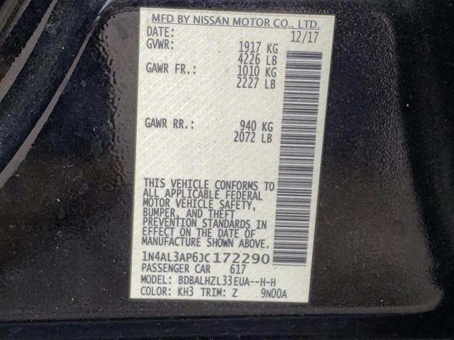 Photo 10 from auction – 2018 NISSAN ALTIMA 2.5 with VIN 1N4AL3AP6JC172290