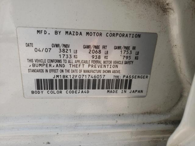 Photo 10 from auction – 2007 MAZDA 3 I with VIN JM1BK12F071746057
