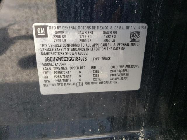 Photo 10 from auction – 2016 CHEVROLET SILVERADO with VIN 3GCUKNEC2GG184973