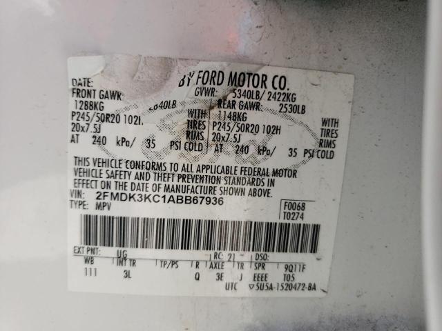 Photo 10 from auction – 2010 FORD EDGE LIMIT with VIN 2FMDK3KC1ABB67936