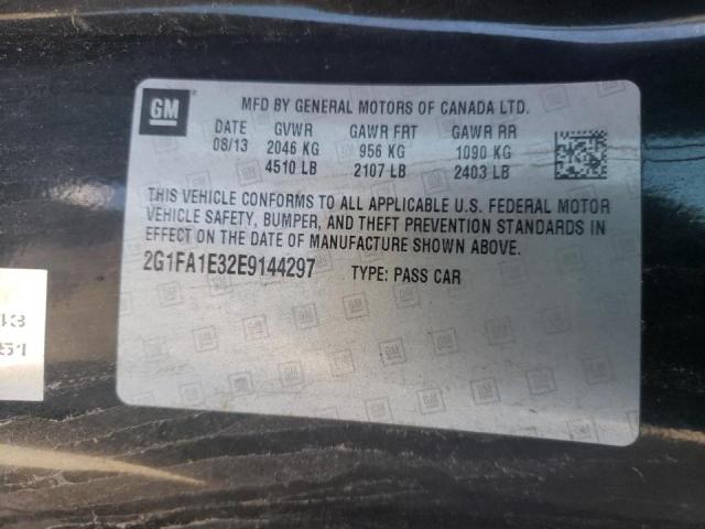 Photo 10 from auction – 2014 CHEVROLET CAMARO LS with VIN 2G1FA1E32E9144297