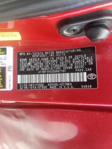 Photo 10 from auction – 2013 TOYOTA CAMRY L with VIN 4T1BF1FK2DU667197