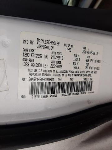 Photo 10 from auction – 2007 CHRYSLER TOWN & COU with VIN 2A4GP44R07R190984