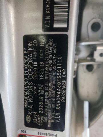 Photo 10 from auction – 2015 KIA RIO LX with VIN KNADM4A30F6501110