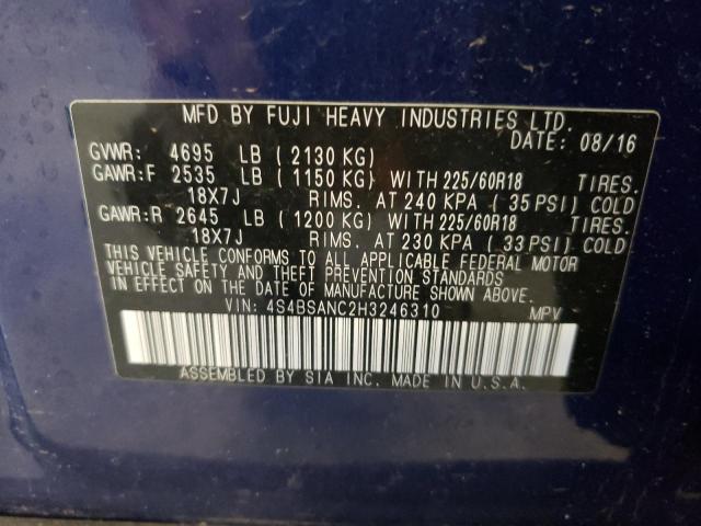 Photo 10 from auction – 2017 SUBARU OUTBACK 2. with VIN 4S4BSANC2H3246310