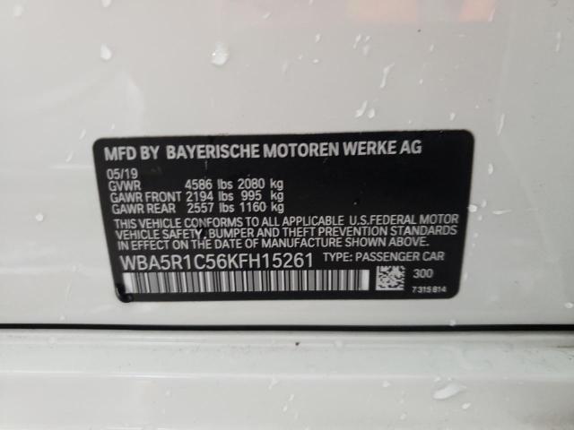 Photo 10 from auction – 2019 BMW 330I with VIN WBA5R1C56KFH15261