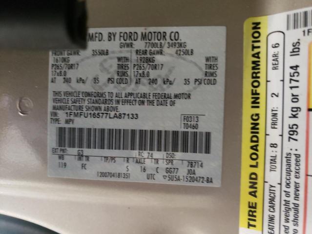 Photo 10 from auction – 2007 FORD EXPEDITION with VIN 1FMFU16577LA87133