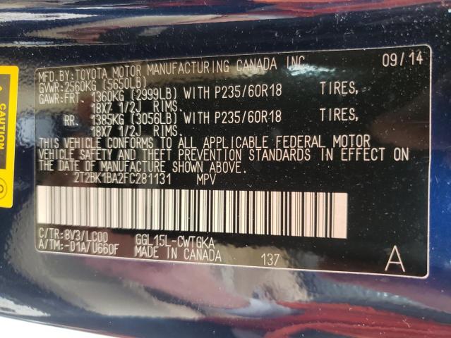 Photo 10 from auction – 2015 LEXUS RX 350 BAS with VIN 2T2BK1BA2FC281131