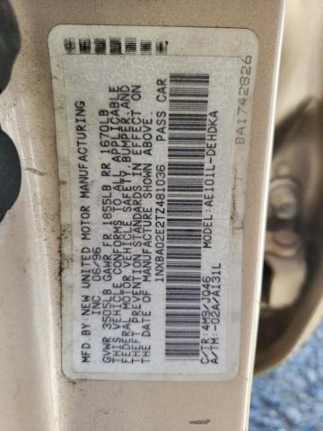 Photo 10 from auction – 1996 TOYOTA COROLLA with VIN 1NXBA02E2TZ481036