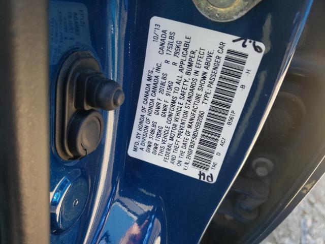 Photo 10 from auction – 2013 HONDA CIVIC LX with VIN 2HGFB2F58DH592060