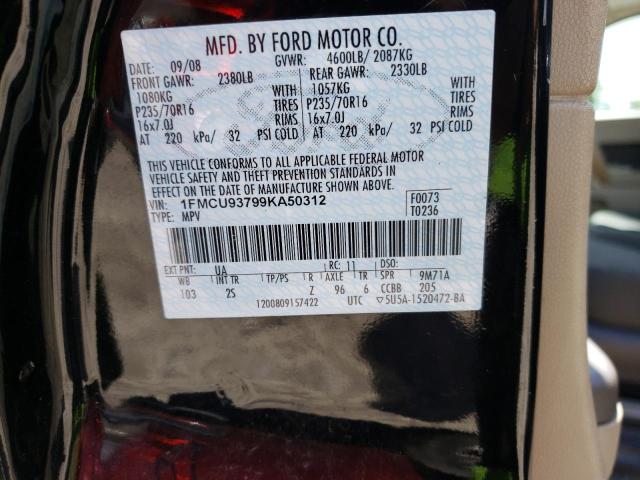 Photo 10 from auction – 2009 FORD ESCAPE XLT with VIN 1FMCU93799KA50312