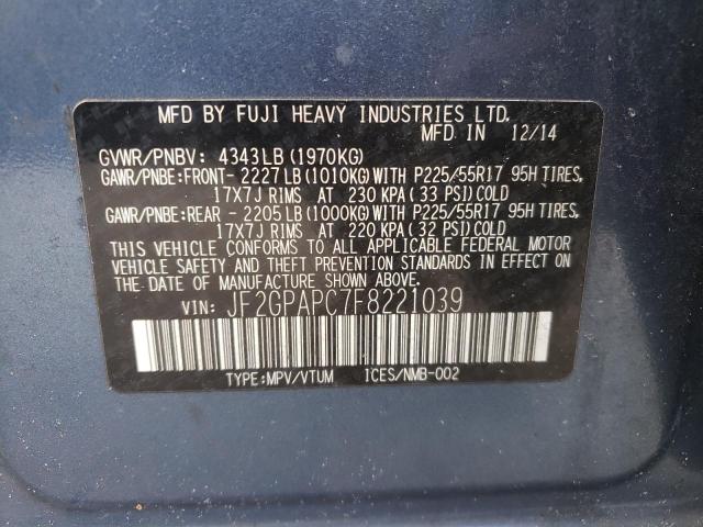 Фото 10 с аукциона – 2015 SUBARU XV CROSSTR с VIN JF2GPAPC7F8221039
