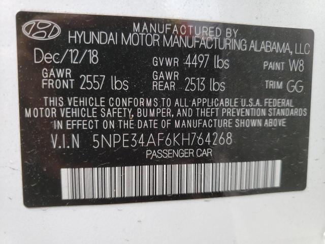 Photo 10 from auction – 2019 HYUNDAI SONATA LIM with VIN 5NPE34AF6KH764268