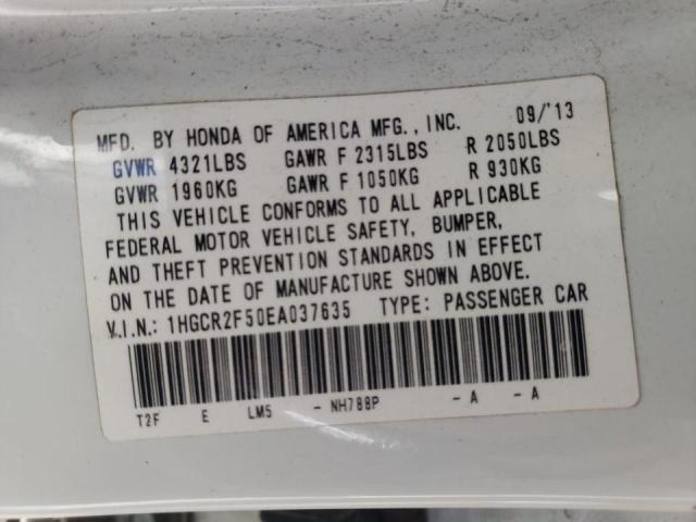 Photo 10 from auction – 2014 HONDA ACCORD SPO with VIN 1HGCR2F50EA037635