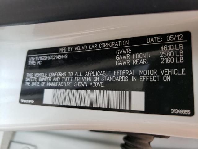 Photo 10 from auction – 2012 VOLVO S60 T5 with VIN YV1622FS7C2145449