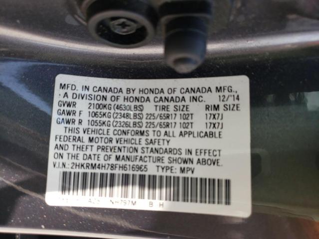 Photo 10 from auction – 2015 HONDA CR-V EXL with VIN 2HKRM4H78FH616965
