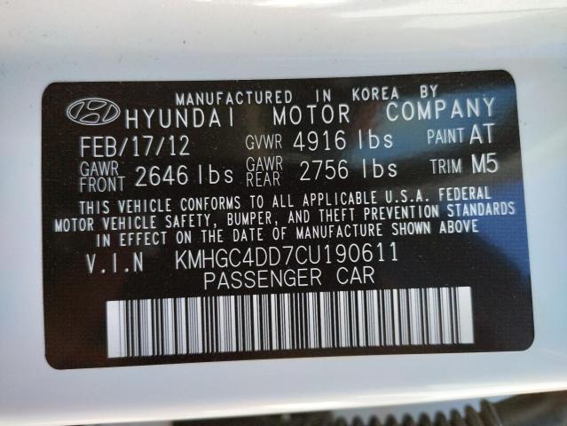 Photo 10 from auction – 2012 HYUNDAI GENESIS 3. with VIN KMHGC4DD7CU190611