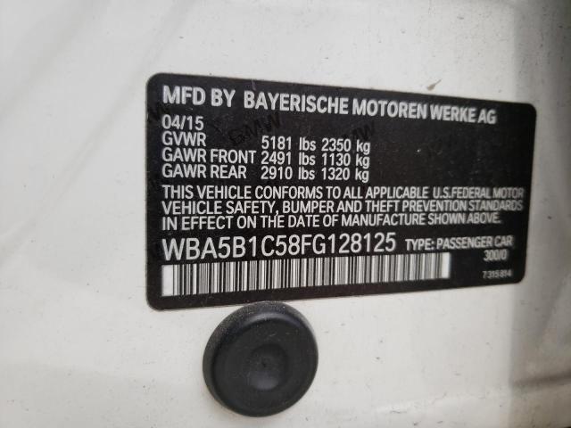 Photo 10 from auction – 2015 BMW 535 I with VIN WBA5B1C58FG128125