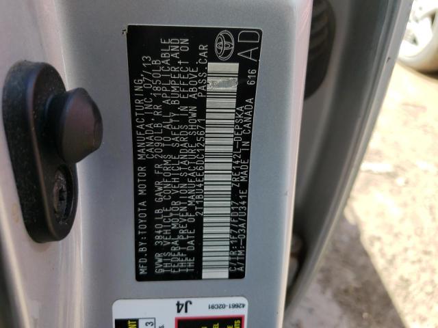 Foto 10 de la subasta – 2013 TOYOTA COROLLA BA con VIN 2T1BU4EE6DC125671