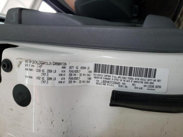 Photo 10 from auction – 2007 JEEP GRAND CHER with VIN 1J8GR48K57C596483
