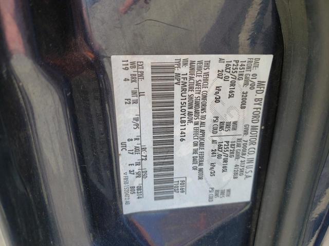 Photo 10 from auction – 2000 FORD EXPEDITION with VIN 1FMRU15L0YLB11416