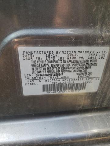 Photo 10 from auction – 2015 NISSAN SENTRA S with VIN 3N1AB7AP6FL630347