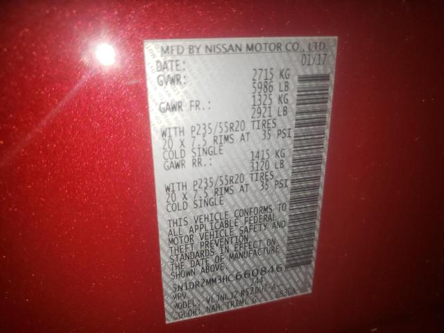 Photo 10 from auction – 2017 NISSAN PATHFINDER with VIN 5N1DR2MM3HC660846