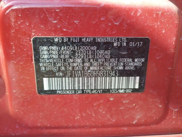 Photo 10 from auction – 2017 SUBARU WRX with VIN JF1VA1B60H9831943