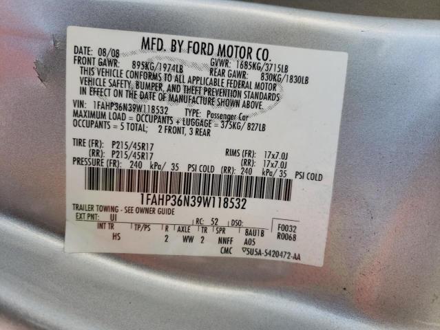 Photo 10 from auction – 2009 FORD FOCUS SES with VIN 1FAHP36N39W118532