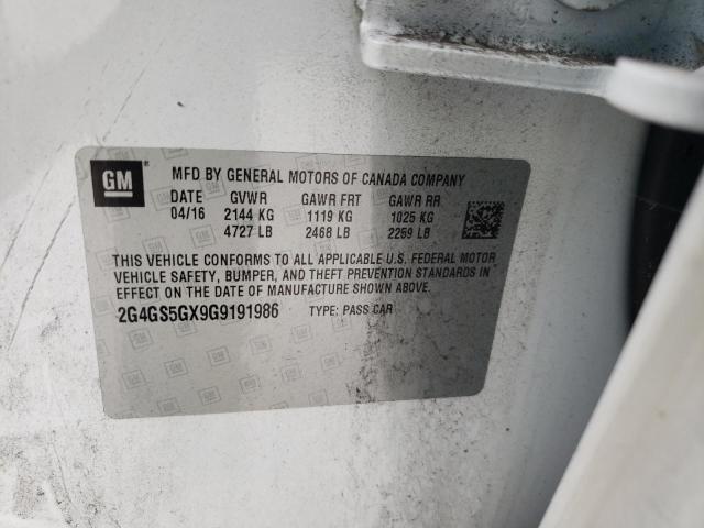 Photo 10 from auction – 2016 BUICK REGAL PREM with VIN 2G4GS5GX9G9191986