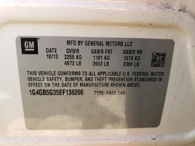 Photo 10 from auction – 2014 BUICK LACROSSE with VIN 1G4GB5G35EF138266