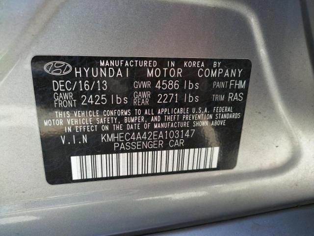 Photo 10 from auction – 2014 HYUNDAI SONATA HYB with VIN KMHEC4A42EA103147