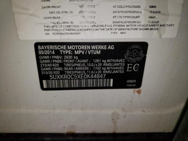 Photo 10 from auction – 2014 BMW X5 XDRIVE3 with VIN 5UXKR0C5XE0K44847