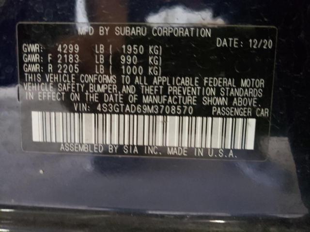 Photo 10 from auction – 2021 SUBARU IMPREZA PR with VIN 4S3GTAD69M3708570