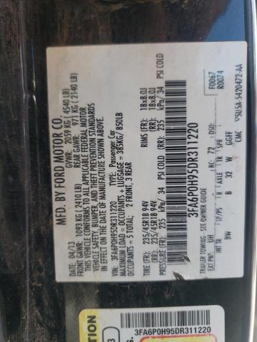Photo 10 from auction – 2013 FORD FUSION SE with VIN 3FA6P0H95DR311220