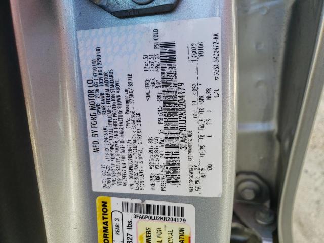 Photo 10 from auction – 2019 FORD FUSION SE with VIN 3FA6P0LU2KR204179