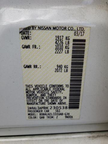 Photo 10 from auction – 2017 NISSAN ALTIMA 2.5 with VIN 1N4AL3AP8HC230538