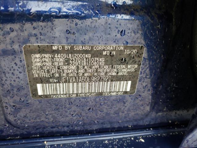 Photo 10 from auction – 2020 SUBARU WRX with VIN JF1VA1A60L9827921