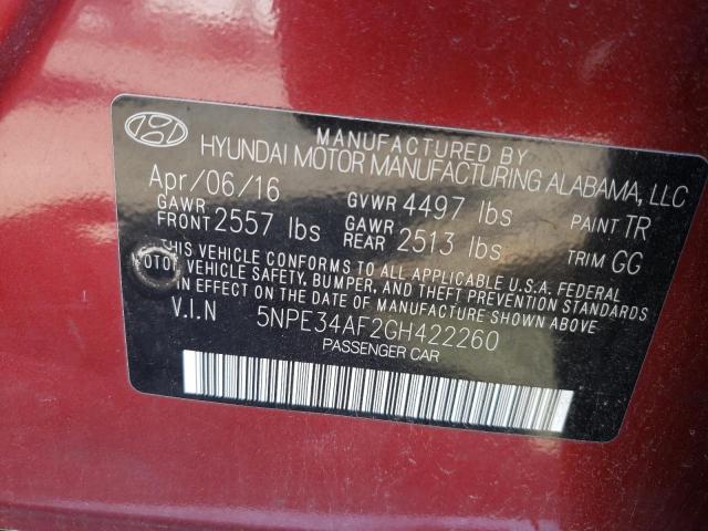 Photo 10 from auction – 2016 HYUNDAI SONATA SPO with VIN 5NPE34AF2GH422260