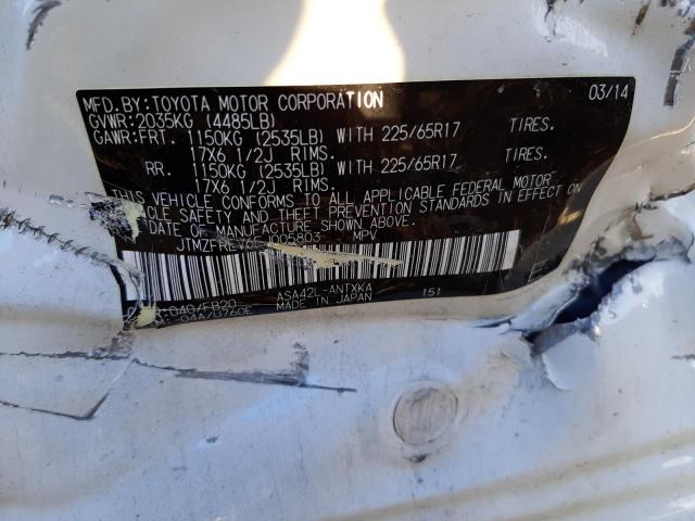 Photo 10 from auction – 2014 TOYOTA RAV4 LE with VIN JTMZFREV6EJ005803