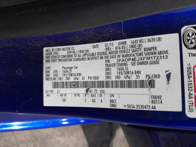 Photo 10 from auction – 2015 FORD FIESTA SE with VIN 3FADP4EJXFM172313